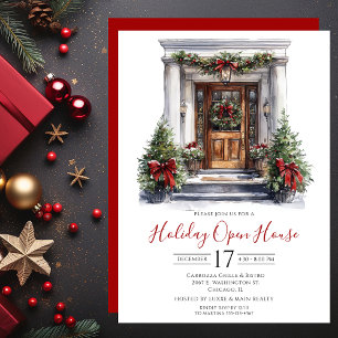 Invitation Maison ouverte de vacances Business Watercolor