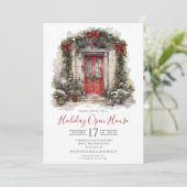 Invitation Maison ouverte de vacances Business Watercolor (Debout devant)