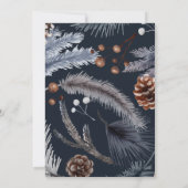 Invitation Maison Ouverte d'Hiver Verdure Bleue (Dos)