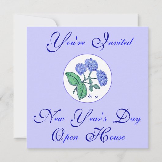Invitation Maison Ouverte d'Hydrangea pour le Nouvel An (Dos)