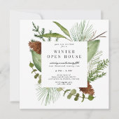 Invitation Maison ouverte élégante en verdure hivernale (Devant)