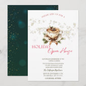 Invitation Maison Ouverte Étoiles de Café de Noël (Devant / Derrière)