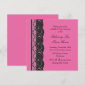 Invitation Maison ouverte Fuchsia French Lace (Devant / Derrière)