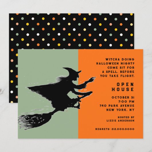 Invitation Maison ouverte Halloween (Devant / Derrière)