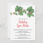 Invitation Maison ouverte Holly Wreath (Devant)