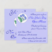 Invitation Maison ouverte le jour de l'an Hydrangea (Devant / Derrière)