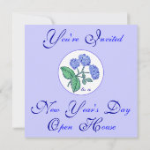 Invitation Maison ouverte le jour de l'an Hydrangea (Dos)