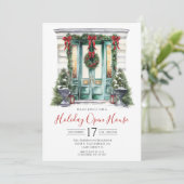 Invitation Maison ouverte pour les fêtes de fin d'année avec (Debout devant)