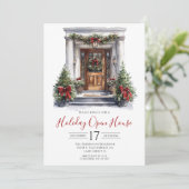 Invitation Maison ouverte pour les fêtes de fin d'année avec (Debout devant)