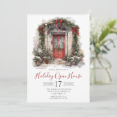 Invitation Maison ouverte pour les fêtes de fin d'année avec (Debout devant)