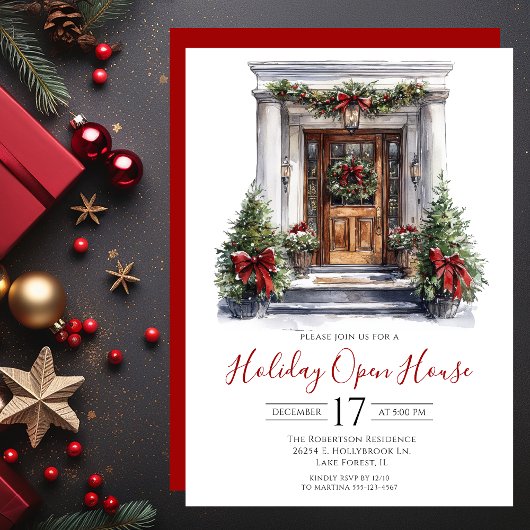 Invitation Maison ouverte pour les fêtes de fin d'année avec