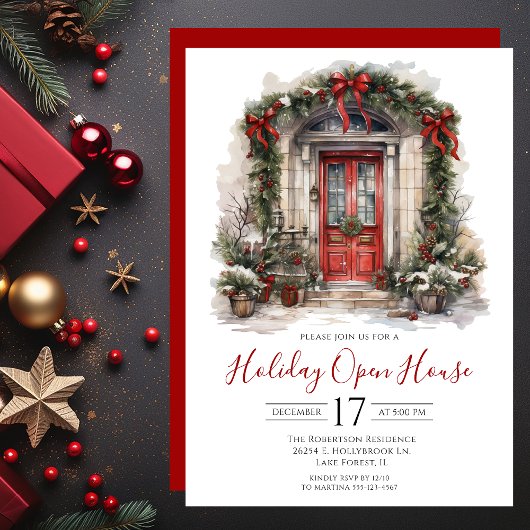 Invitation Maison ouverte pour les fêtes de fin d'année avec