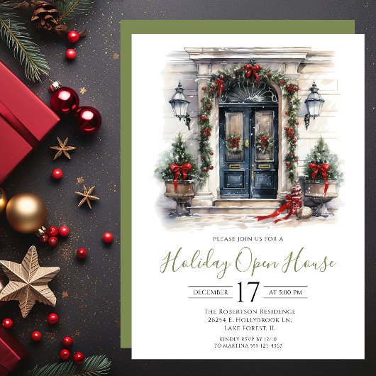Invitation Maison ouverte pour les fêtes de fin d'année avec