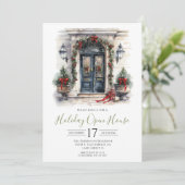 Invitation Maison ouverte pour les fêtes de fin d'année avec (Debout devant)