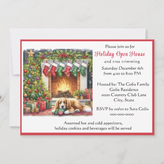 Invitation Maison ouverte pour les fêtes de Noël (Devant)