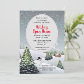 Invitation Maison ouverte pour les fêtes de Noël dans un pays (Debout devant)