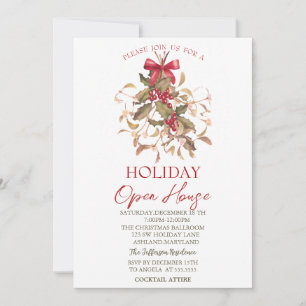 Invitation Maison ouverte pour les fêtes de Noël sous le gui