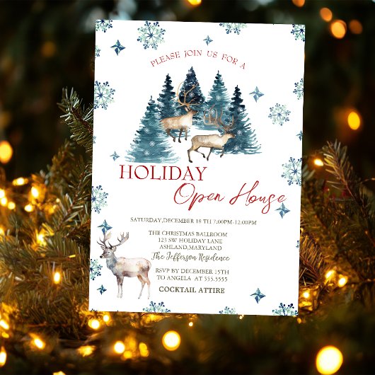 Invitation Maison ouverte pour les vacances de Noël avec des