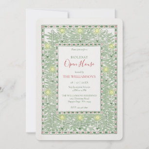 Invitation Maison ouverte pour un Noël classique vintage