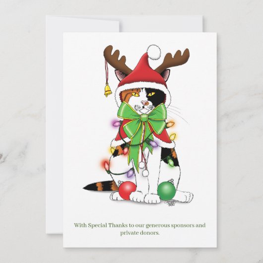 Invitation Maison ouverte Secourt d'abri pour chats de Noël (Dos)