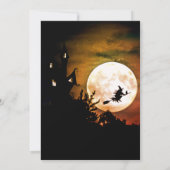 Invitation Maison, Pleine lune, Sorcière Orange Sky Halloween (Dos)