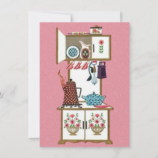 Invitation Maison Réchauffer Rétro Cuisson blanche Ustensiles (Dos)