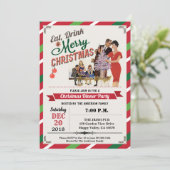 Invitation Maison rétro Noël (Debout devant)