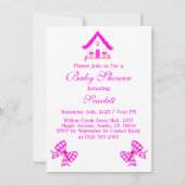 Invitation Maison rose personnalisée C'est une fille (Dos)