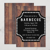 Invitation Maison rustique en bois Barbeque BBQ  (Devant / Derrière)