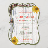 Invitation Maison rustique moderne, Mariage de tournesol Boho (Devant / Derrière)