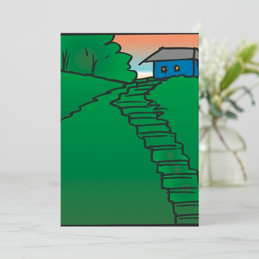Invitation Maison Sur Une Colline Verte