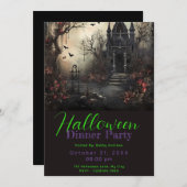 Invitation Maison victorienne hantée Dîner d'Halloween (Devant / Derrière)