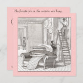 Invitation Maison victorienne vintage / Maison ouverte (Devant / Derrière)