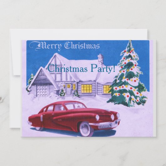 Invitation Maison vintage et voiture (Devant)