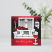 Invitation MaisonChauffage Rouge Blanc Noir Chandelier ROUGE (Debout devant)