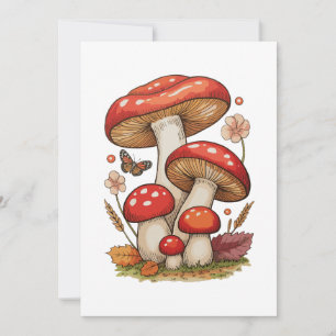 Invitation Maisonnette Champignons Sublimation Goblincore