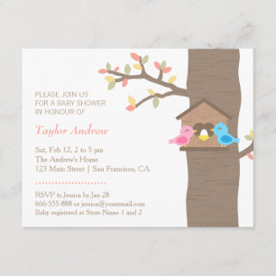 Invitation Maisonnette Moderne pour Oiseaux au Printemps Nid