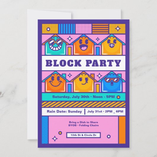 Invitation Maisons de fête de quartier (Devant)
