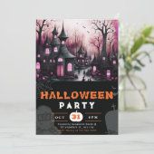 Invitation Maisons éffrayantes Hantées Maisons Citrouilles Ha (Debout devant)