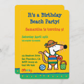Invitation Maisy à l'anniversaire de la plage (Devant / Derrière)