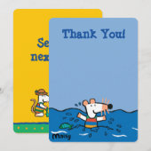 Invitation Maisy Va Nager Anniversaire (Devant / Derrière)