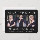 Invitation Maîtrise Il Photo Graduation Arrondi (Devant)