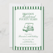Invitation Maîtrisé Quarante Ans Golf 40e Anniversaire Vert (Devant)