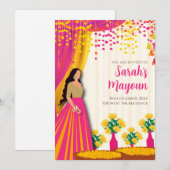 Invitation Maiyan invite & Haldi invite l'invitation de Haldi (Devant / Derrière)