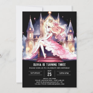 Invitation Majestic Cute Princess Anniversaire