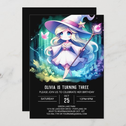 Invitation Majestic Digital Wizard Anniversaire (Devant / Derrière)