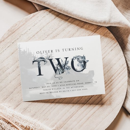 Invitation Majestic Dragon Mythique Boys 2e anniversaire