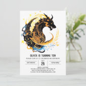 Invitation Majestic Dragon pour enfants fête d'anniversaire (Debout devant)