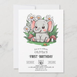 Invitation Majestic Elephant 1er anniversaire numérique