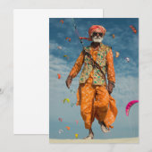 Invitation Majestic indienne Elder Kite Flying on the Beach (Devant / Derrière)